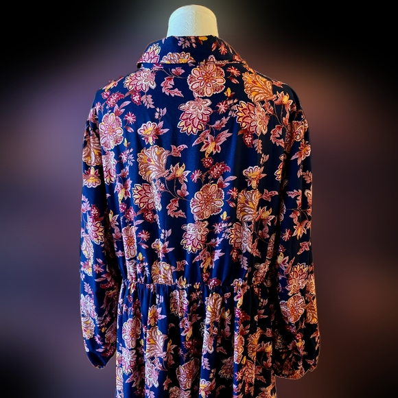 BloomChic Navy Floral Long Sleeve Dress - Picture 5 of 5